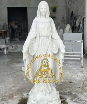 TƯỢNG ĐỨC MẸ BAN ƠN BẰNG ĐÁ NGUYÊN KHỐI cao 1,3m DM_05