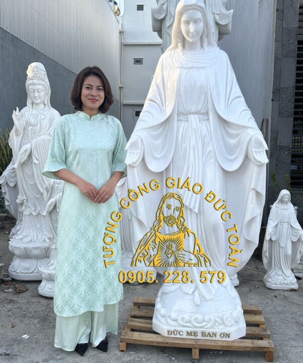 TƯỢNG ĐỨC MẸ BAN ƠN BẰNG ĐÁ CAO 2M DM_04