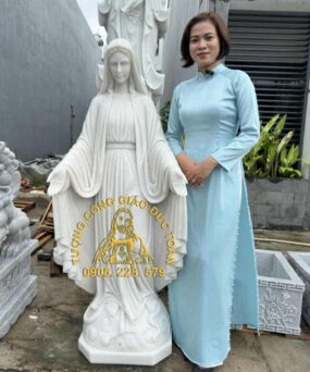 TƯỢNG ĐỨC MẸ BAN ƠN BẰNG ĐÁ CAO 1,4M DM_02
